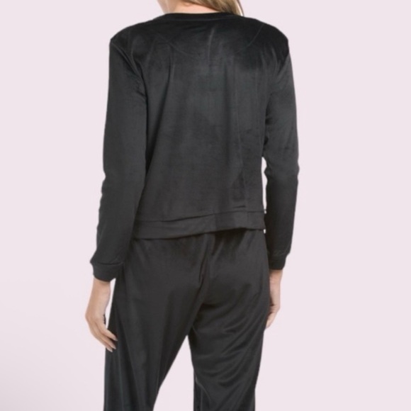 Juicy Couture Velour Black Rhinestone Loungewear Top - Picture 2 of 3